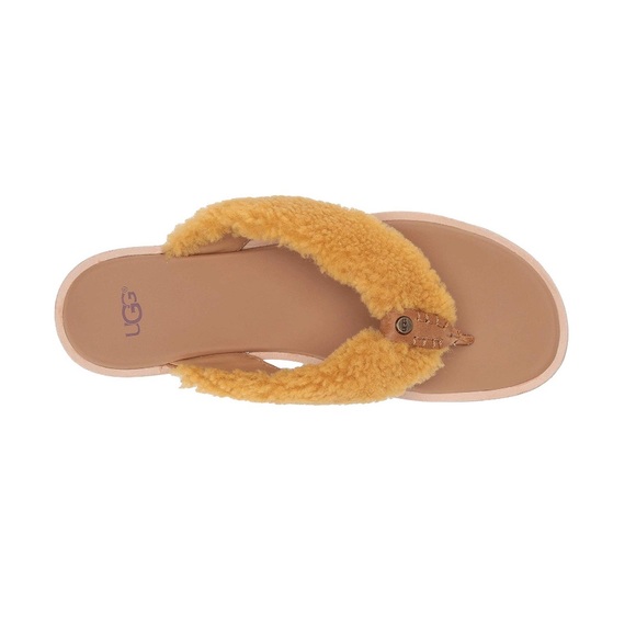 UGG Alicia Sherpa Sheepskin Flip Flop Sandal - Picture 2 of 5